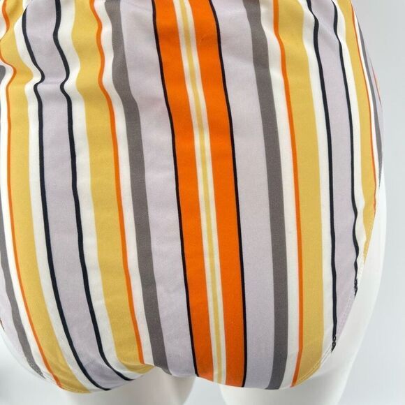 ASOS Swim Mix and Match High Waist Stripe Bottom with Black Bralette Top Size 8 - Picture 10 of 15